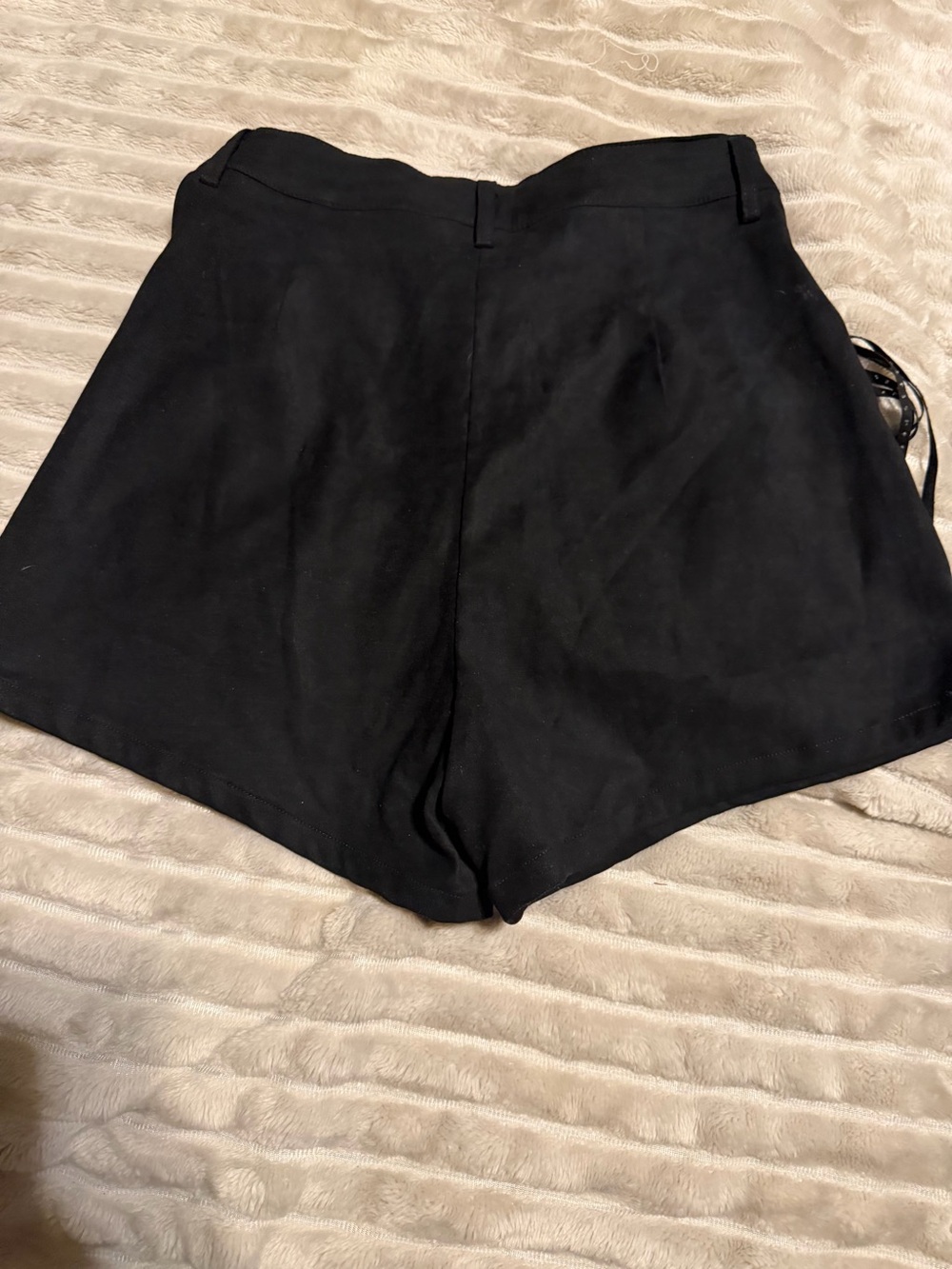 NWT Black suede rhinestone Fringe Shorts - Picture 4 of 4